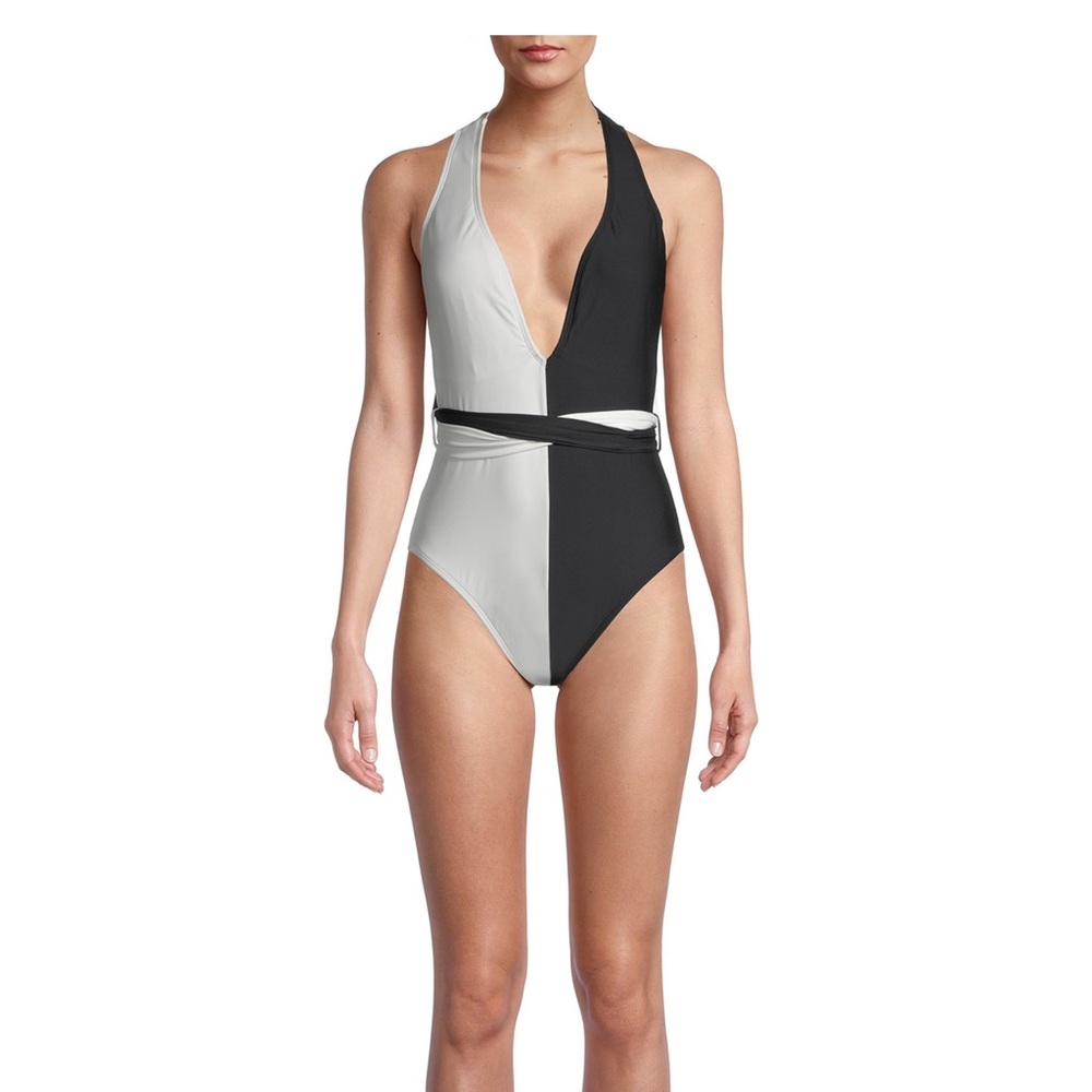 Black and white swimsuit